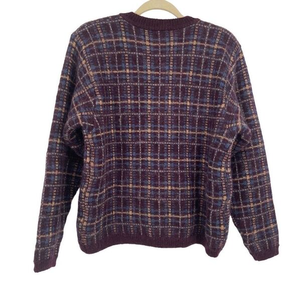 Equorian Heritage Mohair Blend Vintage Cardigan Sweater Medium Burgundy - Picture 5 of 9